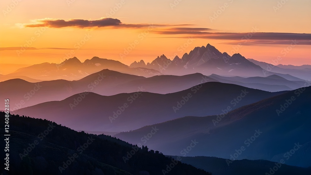 Fototapeta premium sunrise in the mountains