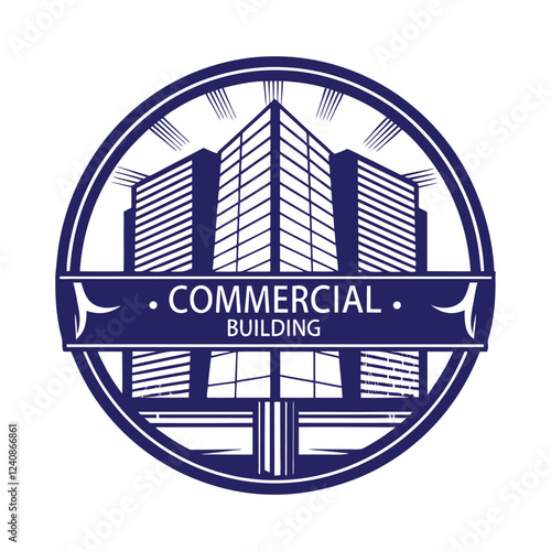 Commercial real estate building logo design