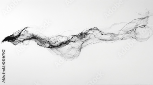 Wallpaper Mural Abstract Black Smoke Flowing on White Background in Minimalistic Style Torontodigital.ca