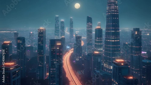 Wallpaper Mural Night metropolis. Planet europe. Sustainable earth day. Torontodigital.ca