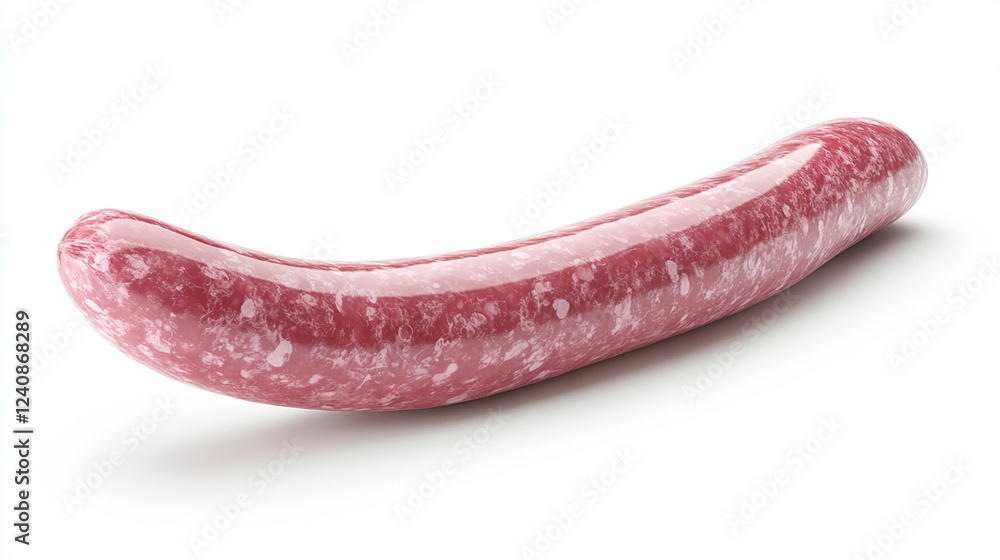 Single raw sausage on a white background Single raw sausage on a white background