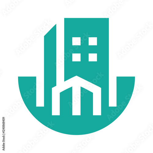 Commercial real estate building logo design
