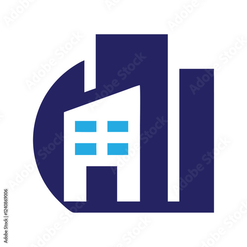 Commercial real estate building logo design
