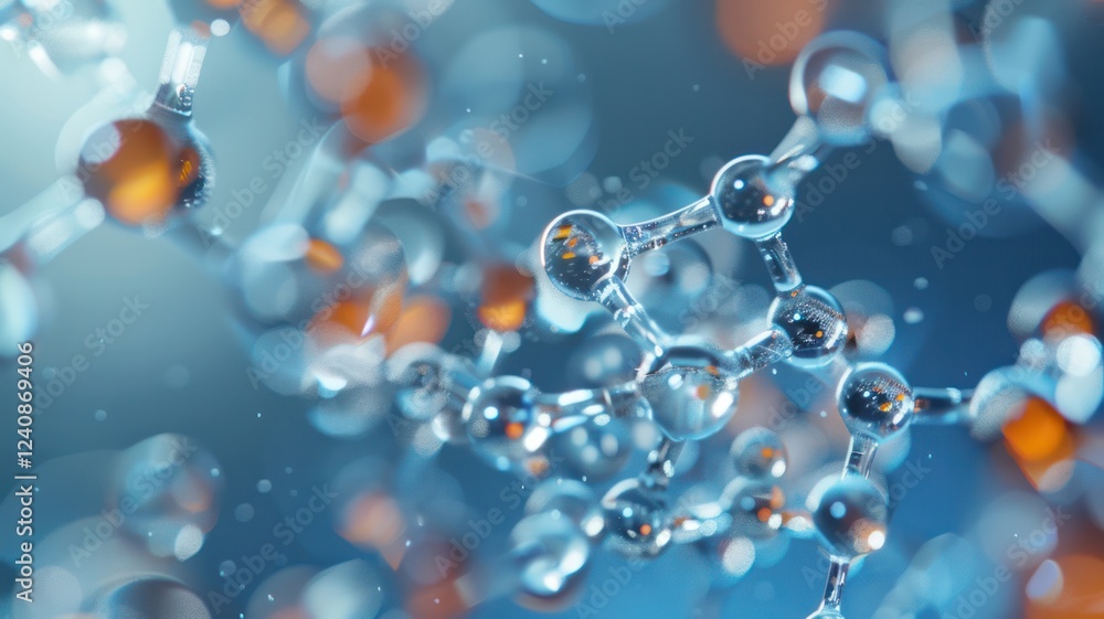 Chemistry and health, scientists testing new therapeutics, close-up on molecule synthesis, copy space background wallpaper Chemistry and health, scientists testing new therapeutics, close-up on molecule synthesis, copy space background wallpaper