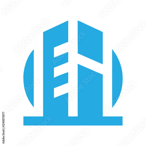 Commercial real estate building logo design