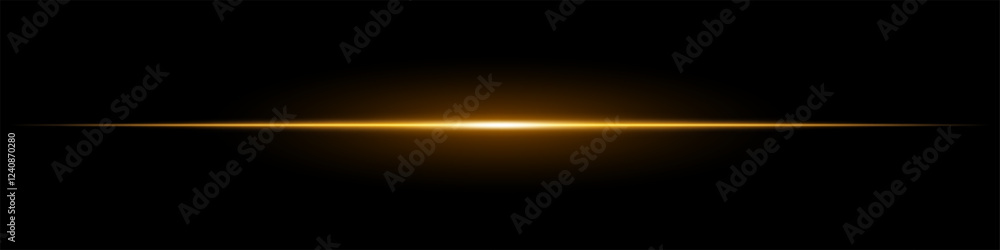 Bright yellow horizontal light beam on a black background. Glowing laser effect creating a futuristic and sci-fi aesthetic. Suitable for technology, energy, speed, and digital design themes Bright yellow horizontal light beam on a black background. Glowing laser effect creating a futuristic and sci-fi aesthetic. Suitable for technology, energy, speed, and digital design themes