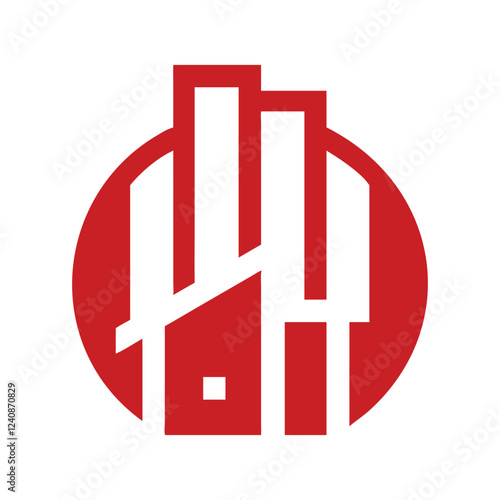 Commercial real estate building logo design