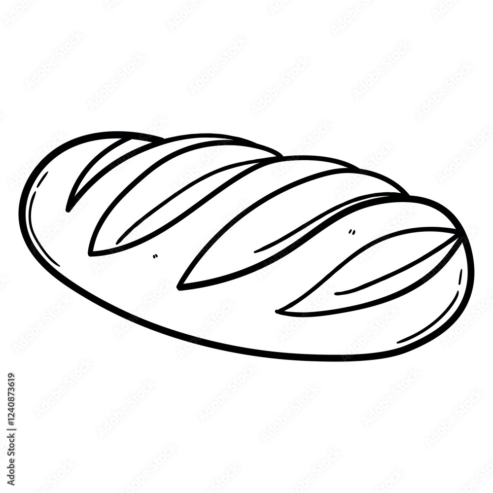 Hand drawn doodle loaf of bread on white background. Hand drawn doodle loaf of bread on white background.