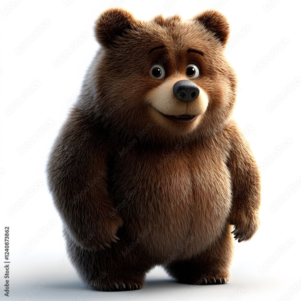 Fototapeta premium 3D bear cartoon clean clear
