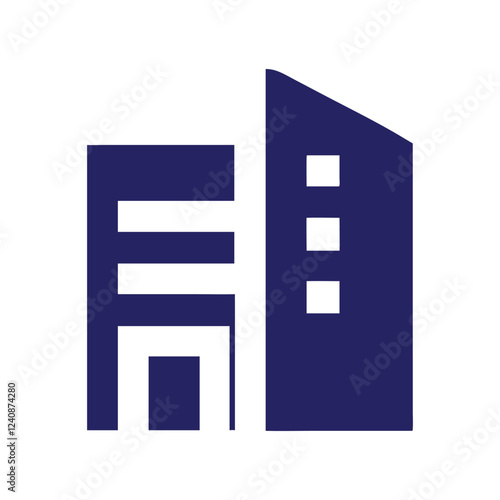 Commercial real estate building logo design