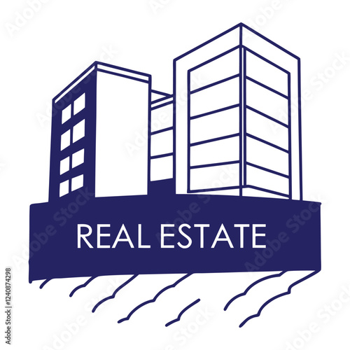 Commercial real estate building logo design