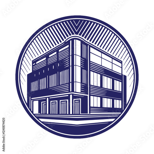 Commercial real estate building logo design
