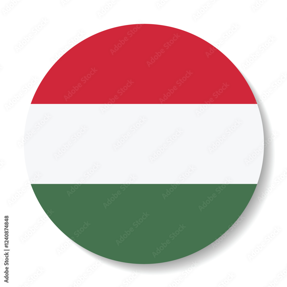 Flag of Hungary. Flag icon. Standard color. Circle icon flag. Computer illustration. Digital illustration. Vector illustration. Flag of Hungary. Flag icon. Standard color. Circle icon flag. Computer illustration. Digital illustration. Vector illustration.