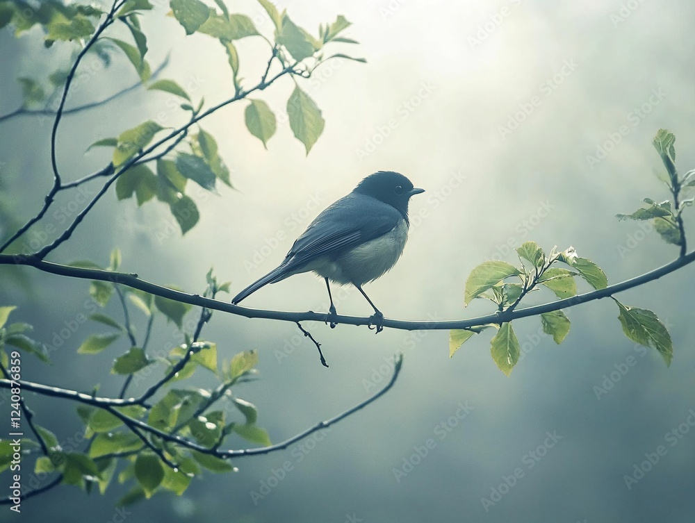 Obraz premium Serene Bird on Branch