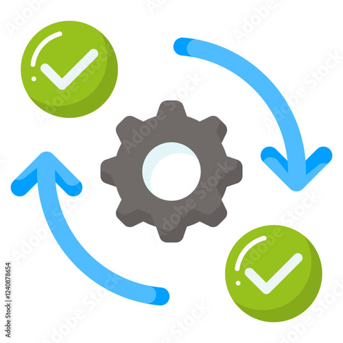 Effective and Efficiency Icon Flat Color Fill Vector Design