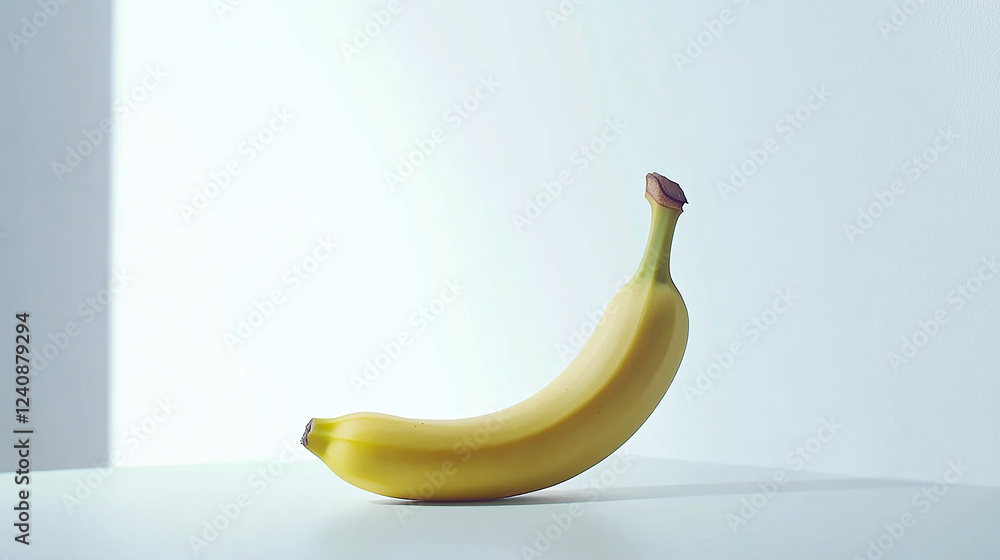 Single ripe banana on a white background Single ripe banana on a white background