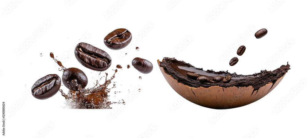 roasted coffee beans isolated on transparent background roasted coffee beans isolated on transparent background