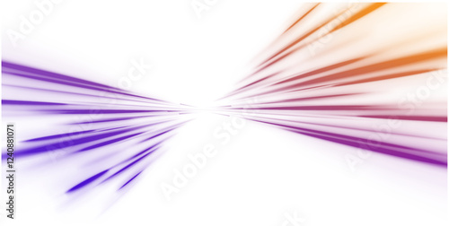 Creative vector illustration of flying cosmic meteor, planetoid, comet, fireball isolated on transparent background. Effect, png, wave,neon,line. Light arc in neon colors, in the form of a turn.