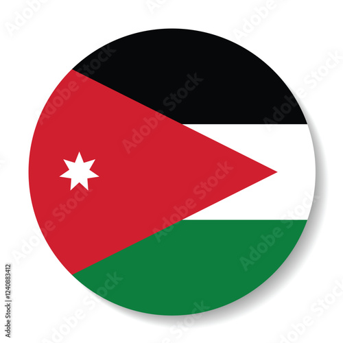 Flag of Jordan. Button flag icon. Standard color. Circle icon flag. Computer illustration. Digital illustration. Vector illustration. Free Download Flag of Jordan. Button flag icon. Standard color. Circle icon flag. Computer illustration. Digital illustration. Vector illustration. - GFXLoad