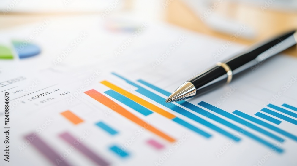 A close-up of a chart and a pen, illustrating data analysis and business metrics on a sheet of paper. A close-up of a chart and a pen, illustrating data analysis and business metrics on a sheet of paper.