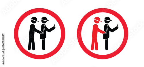 warning, beware of pickpocket. Caution, stop pick pockets awareness. Beware thief steals money, purse, wallet or valuables in your bag. Robbery, thief and crime icon. Anti theft and hand concept