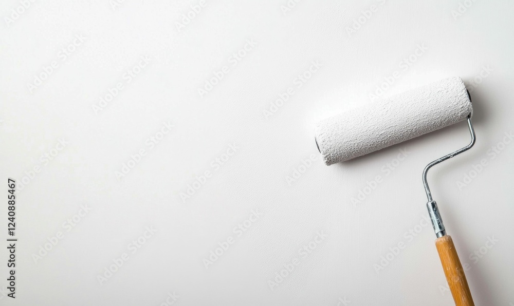 Obraz premium Paint Roller for Wall Painting Isolated on Textured Background
