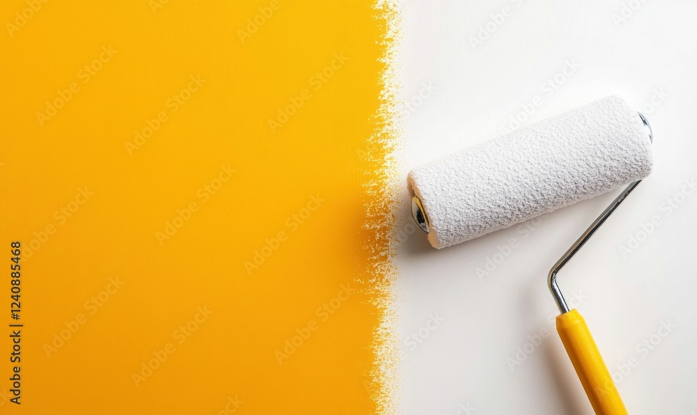 Obraz premium Paint Roller for Wall Painting Isolated on Textured Background