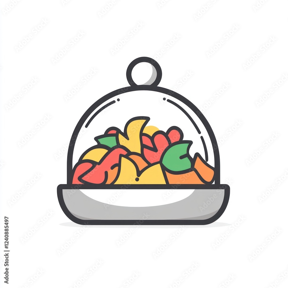 Autumn leaves under glass dome, fall decor, white background, website design Autumn leaves under glass dome, fall decor, white background, website design