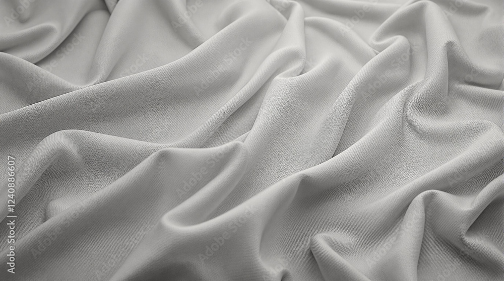 Obraz premium Textured white fabric with soft drapes