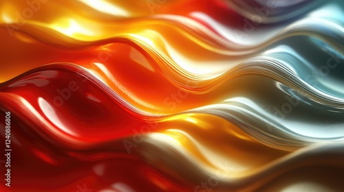 Abstract Waves of Vibrant Color and Light photo