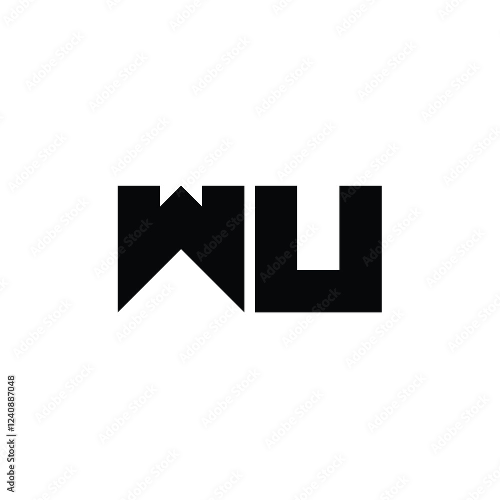 WU monogram logo design letter text name symbol monochrome logotype alphabet character simple logo WU monogram logo design letter text name symbol monochrome logotype alphabet character simple logo