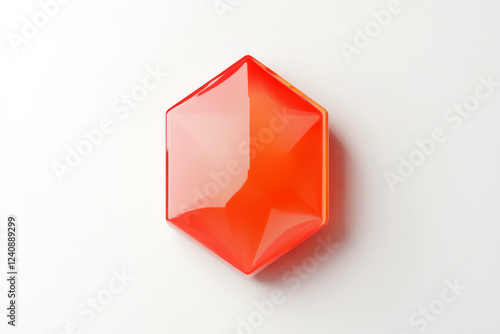 Colorful hexagonal object in a flat design style resting on a white background photo