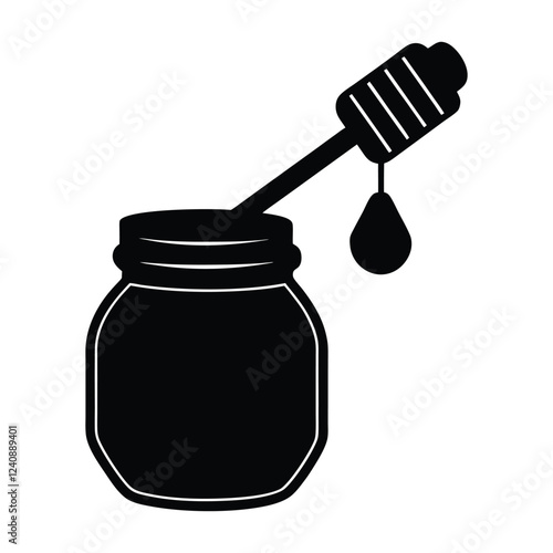 silhouette of a jar of honey vector illustration