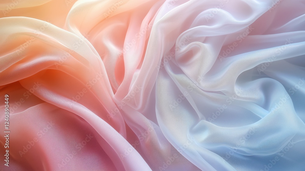 Soft Fabric Texture in Gentle Pink and Blue Flowing Layers Soft Fabric Texture in Gentle Pink and Blue Flowing Layers