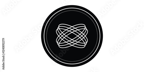 spiral round logo, design element, concentric circle elements backgrounds, abstract geometric shape, striped