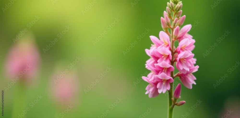 Pastel pink flowers in clusters on a tall stem, woundwort, spring flowers Pastel pink flowers in clusters on a tall stem, woundwort, spring flowers