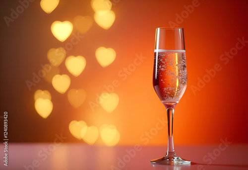 two glasses of champagne on the background