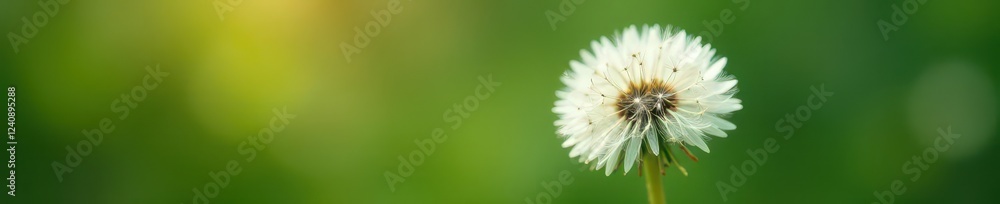 single white dandelion flower head with seeds , stem, seed, delicate single white dandelion flower head with seeds , stem, seed, delicate