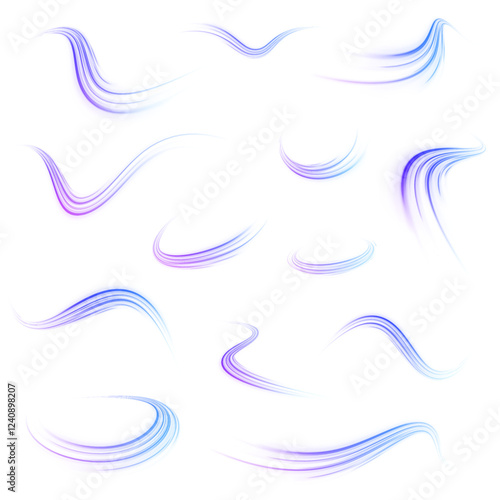 Colorful Light Trails, Long Time Exposure Motion Blur Effect. Abstract fire flare trace lens flares acceleration speed motion on night road. Acceleration speed motion on night road.