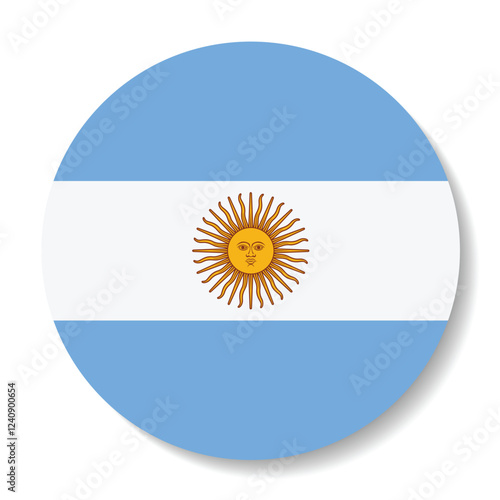 Argentina flag. Argentina circle flag logo icon digital vector illustration