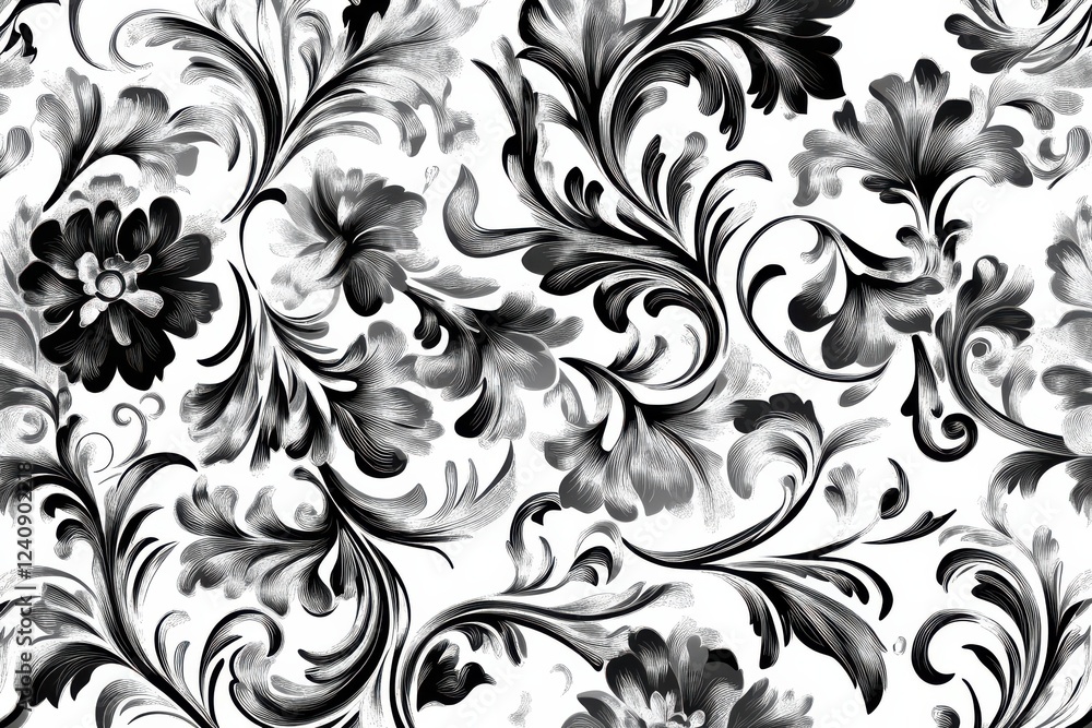Elegant grayscale floral pattern Elegant grayscale floral pattern