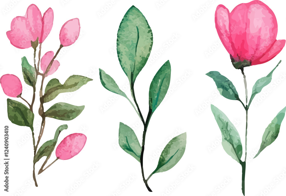 set of pink tulips set of pink tulips