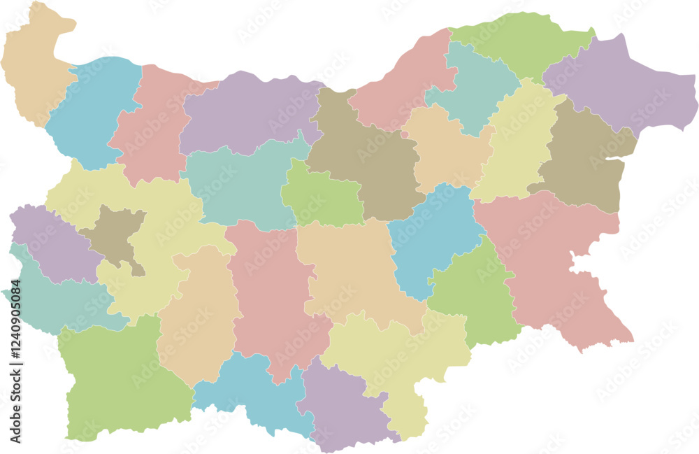 Vector regional blank map of Bulgaria with provinces or territories and administrative divisions. Editable and clearly labeled layers. Vector regional blank map of Bulgaria with provinces or territories and administrative divisions. Editable and clearly labeled layers.