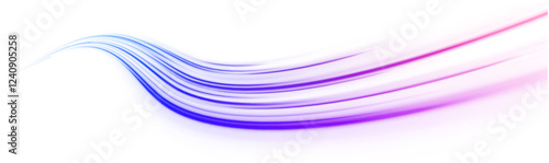 Vector glowing lines air flow effect. Speed connection background. Expressway, car headlight effect. Speed connection vector background. Png, line, blur, beam, ray, abstract, energy, pack, effect.