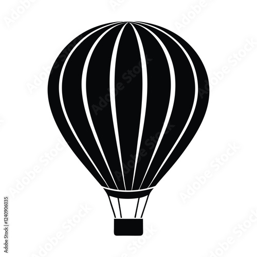 A simple minimalist silhouette illustration of a hot air balloon3.eps