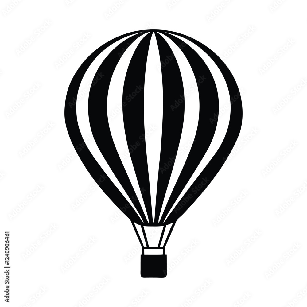Naklejka premium A simple minimalist silhouette illustration of a hot air balloon5.eps