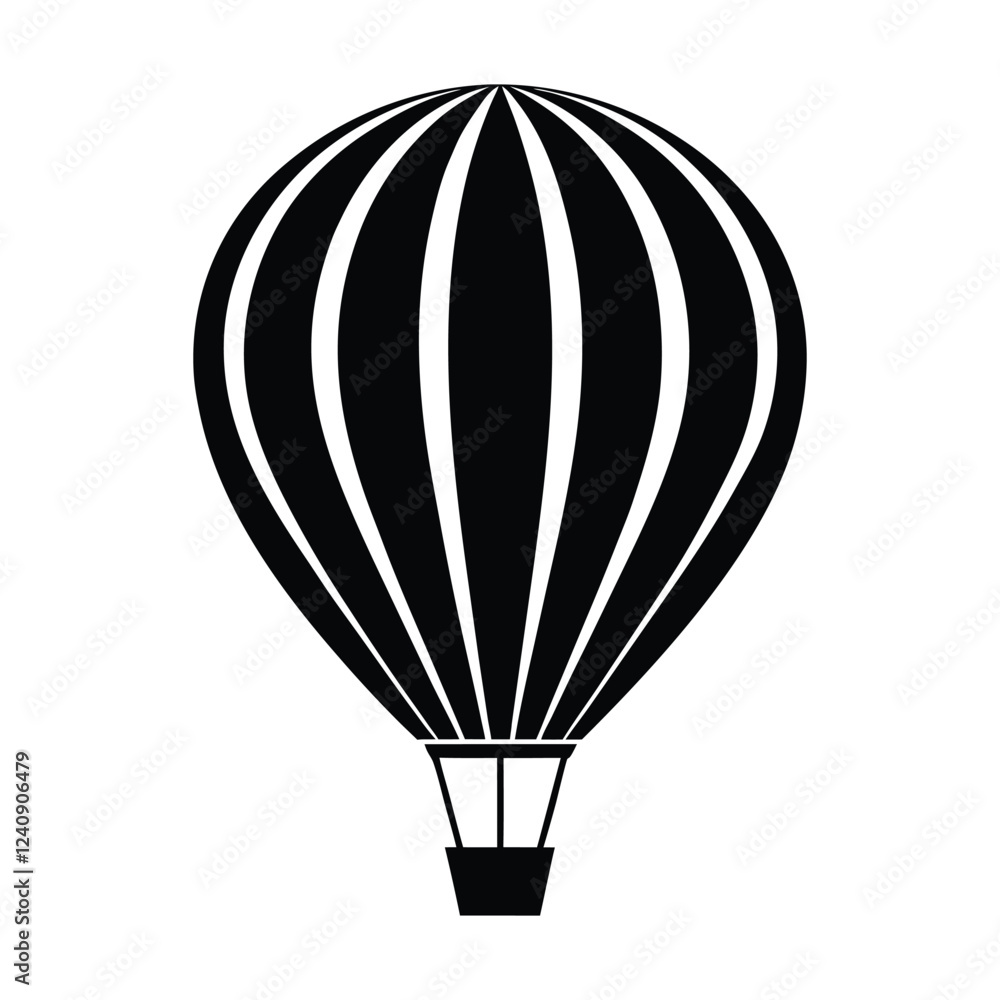 Fototapeta premium A simple minimalist silhouette illustration of a hot air balloon7.eps
