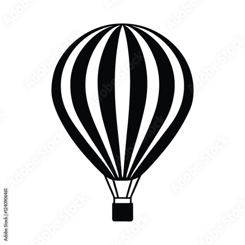 A simple minimalist silhouette illustration of a hot air balloon5.eps