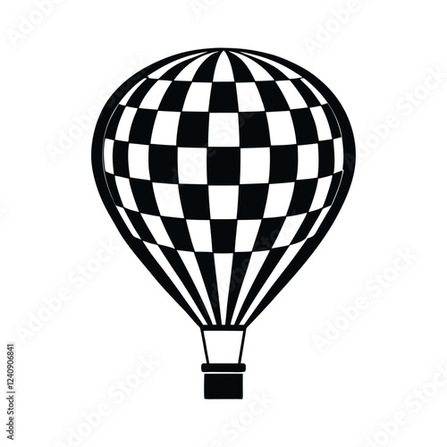 A simple minimalist silhouette illustration of a hot air balloon8.eps