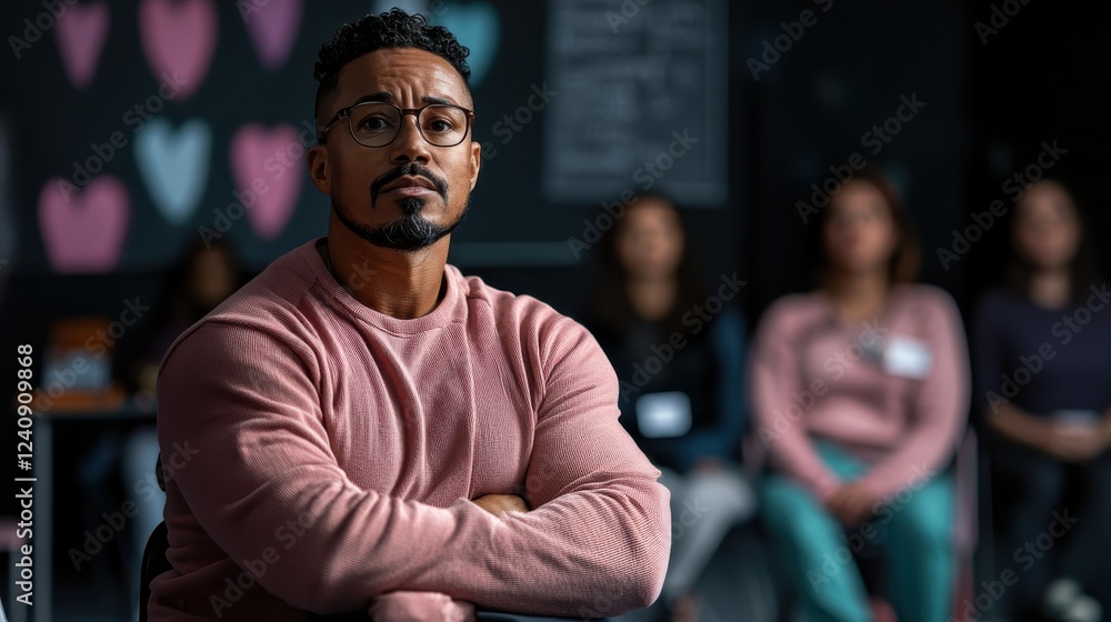 A reproductive health educator conducting a seminar on contraceptionphotorealistic portrait, A reproductive health educator conducting a seminar on contraceptionphotorealistic portrait,